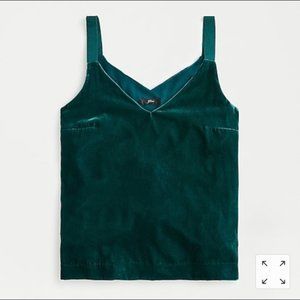J. Crew | NWT Green Velvet V-Neck Tank Top